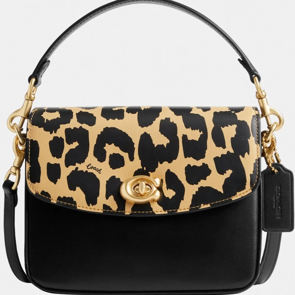 COACH Cassie 19 Leopard Print Satchel/Shoulder/Crossbody Handbag - Picture 1 of 9